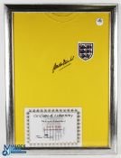 Gordon Banks hand signed framed 1966 World Cup England Goalkeeper Shirt with COA Frame size 78x58