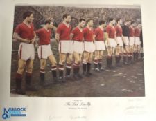 Limited-edition Russell Brookes print (615 of 1958) of The Busby Babes - The Last Line-Up 5th