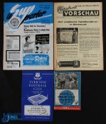 1964/65 Manchester Utd Inter-Cities Fairs Cup away match programmes v Djurgardens, v Borussia