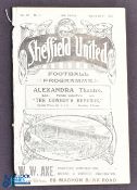 Pre-World War 1 1913/1914 Sheffield Utd v Blackburn Rovers Div. 1 programme 27 September 1913; ex.
