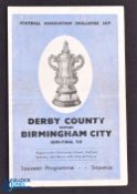 1946 FAC s/f Derby County v Birmingham City at Hillsborough match programme 23 March 1946 (fold