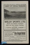 1945/46 War League South Cardiff City v Crystal Palace 22 April 1944, 4 page; fair/good. (1)