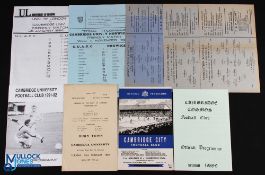 Selection of Cambridge University home programmes 1954/55 The Army, 1957/58 Royal Navy, FA Amateur