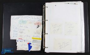 Collection of Rugby League Signatures (Qty): an album/folder with 100s of signed pages, newspaper