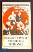 1934 England v Scotland international match programme 14 April 1934 at Wembley (selotape to spine