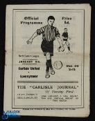 Pre-league Carlisle Utd v Spennymoor Utd season 1920/1921 North-Eastern League match programme; tiny