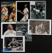 Rugby Player Signed Photographs (7): Features J Lomu, J Dawes, W Greenwood, M du Plessis, J Leonard,