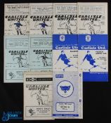 Carlisle Utd home match programmes 1957/58 All Star XI (Shankly, Hagan, Milburn, Doherty, Mitten