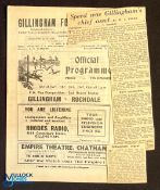 1947/48 Gillingham v Rochdale FAC 2nd round replay 20 December 1947, complete with newspaper match
