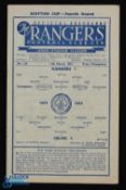 1952/53 Rangers v Celtic Scottish Cup 4th round match programme 14 March 1953 at Ibrox; team