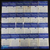 1953/54 Shrewsbury Town complete season homes (23) including Crystal Palace, QPR, Northampton