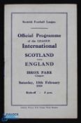 Pre-War 1934 VIP programme Scotland v England League International match programme 10 February