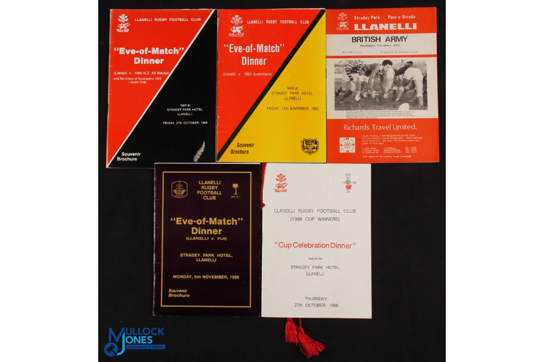 1970s-90s Llanelli Rugby Specials (5): Llanelli v British Army prog 1975; three of the famous 'Eve
