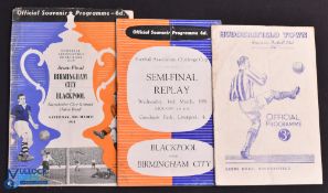 1951 FAC s/f match programmes Birmingham City v Blackpool 10 March 1951 (selotape to spine, edge