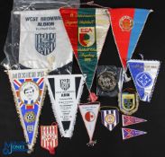 Collection of West Bromwich Albion souvenir pennants to include large West Bromwich Albion 280mm x