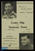 1951/52 Exeter City v Swansea Town benefit match programme (Duggie Regan & Barney Singleton) 19
