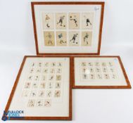 Godfrey Phillips BDV Cigarette Silks Football League Colours, a collection of 3 framed parts sets, a