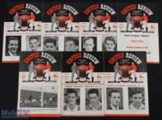 Manchester Utd 1955/56 Div. 1 Champions home programmes Luton Town, Arsenal, Birmingham City,