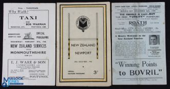 1946-7 NZ Kiwis Rugby Programmes (3): Trio from the famously popular NZ Army XV's 1945-6 UK tour