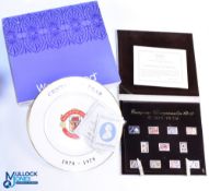 Manchester United Football Centenary 1878-1978 Football Plate, in original box with a 1980 UEFA