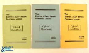 Three Exeter & East Devon Football League Handbooks - 1946/47, 1947/48 & 1948/49 - Good condition