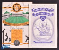 1952/53 Wolverhampton Wanderers v Portsmouth Div. 1 match programme (6 April 1953), away at