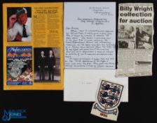 1956 England v Yugoslavia international shirt badge from the Billy Wright collection match played at