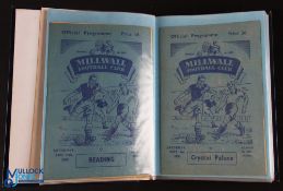 1955/56 Millward Football Home Programmes, a collection of 30 in an official Millwall binder -