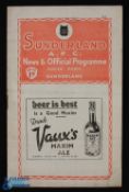 Pre-War 1936/1937 Sunderland v Stoke City Div. 1 match programme 21 November 1936 at Roker Park;