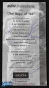 2000, The Boys of 1966 World Cup Winners Multi Signed Menu Cards, 10 signature to include Bobby