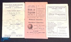 Pre-War schools football programmes 1927 Southern Counties v Midlands Counties schools international