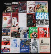 Collection of Manchester Utd testimonial match home programmes 1956 (John Aston), 1973 (Tony Dunne),