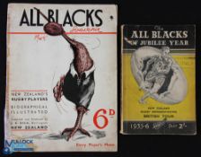 1935 NZ to the UK Rugby Tour Literature (2): Great pair. Attractive A4 16pp well illustrated All