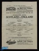 Pre-War 1921/1922 England v Scotland international match 8 April 1922 at Villa Park; team sheet