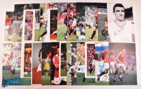 Twenty-four Manchester United Football Club hand signed photographs including Bill Foulkes, Willie