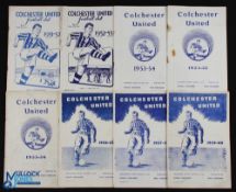 Shrewsbury Town aways at Colchester Utd. 1951/52, 1952/53, 1953/54, 1954/55, 1955/56 1956/57, 1957/