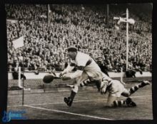 1958 RL Challenge Cup Dramatic Photograph: Wigan beating Workington 13-9 in the Challenge Cup