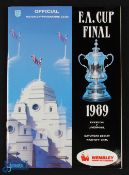 1989 FA Cup Final programme with Ticket and 3 signatures - one of Bobby Robson and two other