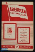 1952/53 Aberdeen v Hibernian Scottish Cup replay match programme 18 March 1953; fair/good. (1)