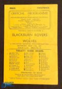 1946/47 Wolverhampton Wanderers v Blackburn Rovers Div. 1 match programme 17 May 1947, 4 page; fair.