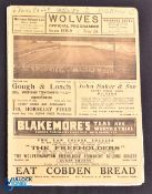 Pre-War 1938/1939 Wolverhampton Wanderers v Everton FAC match programme 4 March 1939; fixture penned