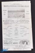 1950 at Holly Park, South Liverpool: Everton v Liverpool former players 4page match programme; Ted