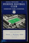 1956/57 Everton v Manchester Utd Div. 1 match programme Wednesday 6th March 1957 (3.15pm kick-off)