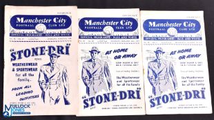 Manchester City home friendly match programmes 1951/52 Hibernian (8 March), 1953/54 Hearts (14