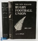 AC Swan NZ Rugby Book Duo (2): Clean crisp hardbacks, History of NZ Rugby Football 1946-1957, and