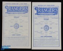 1958/59 Rangers v Third Lanark SLC 16 August 1958; 1962/63 Rangers v East Stirlingshire Scottish Cup