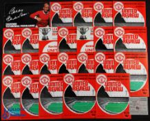 1972/73 Manchester Utd home programmes nos. 2-8, 10-25 (including FLC Oxford Utd + Bristol Rovers)