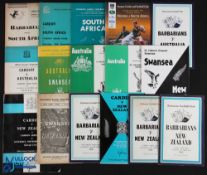 1952-94 Tourists in Wales Rugby Programmes (16): NZ v Barbarians 1954, 64 & 78, Cardiff 63 (split) &