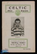1950/51 Celtic v Duns FC Scottish Cup match programme 10 February 1951; score to cover, o/wise