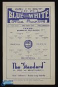 1947/48 Queen of the South v Motherwell Scottish League Cup match programme 30 August 1947; score